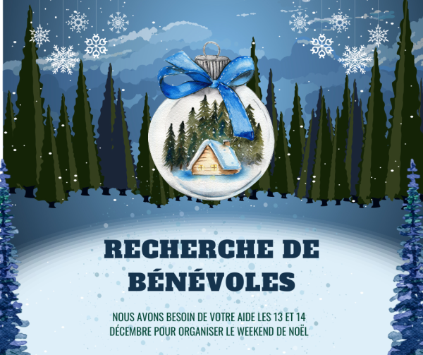 Bénévoles recherchés – Week-end de Noël 13 & 14 décembre 2025
