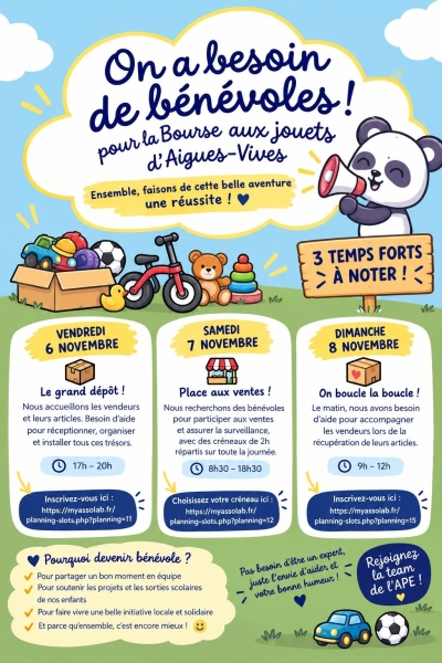 Recherche de bénévoles Bourse 2026